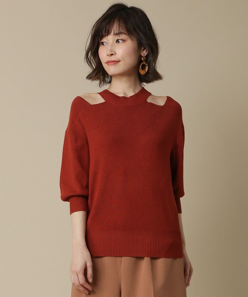 REDYAZEL デコルテあき総針ニット